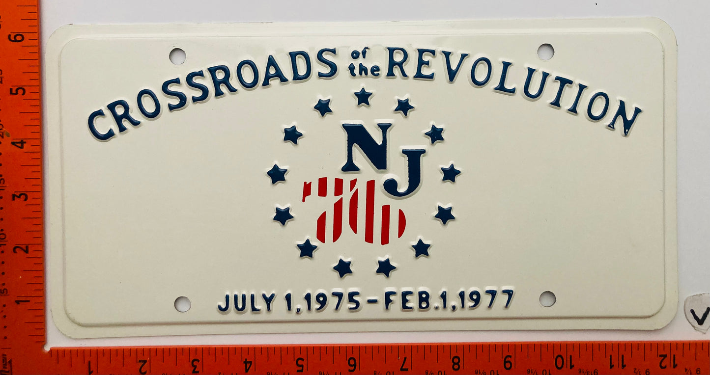 1976 New Jersey Bicentennial Booster License Plate (Embossed)