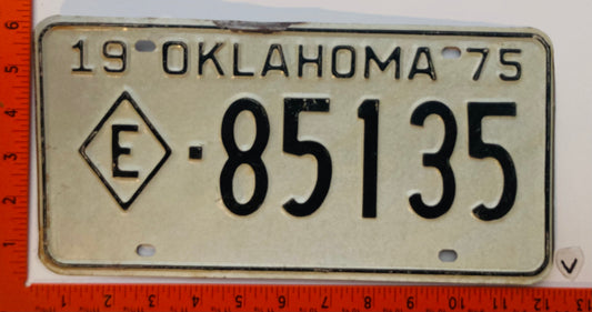 1975 Oklahoma #85135 Tax Exempt License Plate