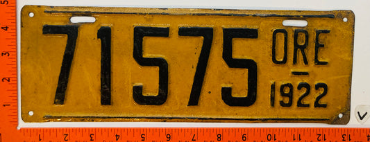 1922 Oregon #71575 Passenger License Plate (Repaint)