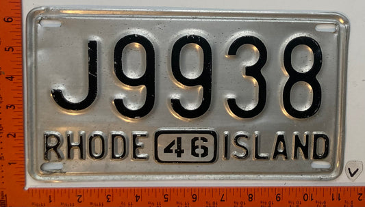 1946 Rhode Island #J 9938 Passenger License Plate