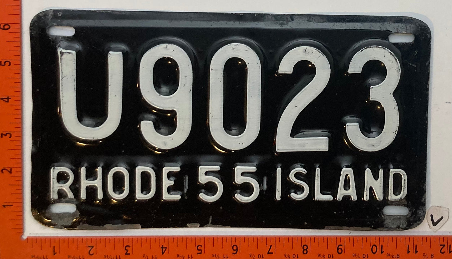 1955 Rhode Island #U9023 Passenger License Plate