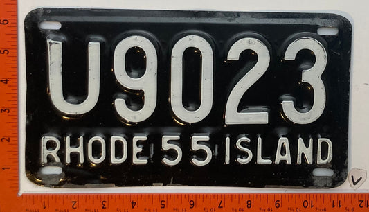 1955 Rhode Island #U9023 Passenger License Plate