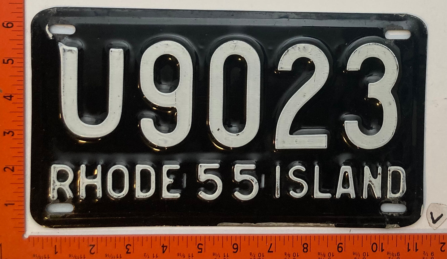 1955 Rhode Island #U9023 Passenger License Plate