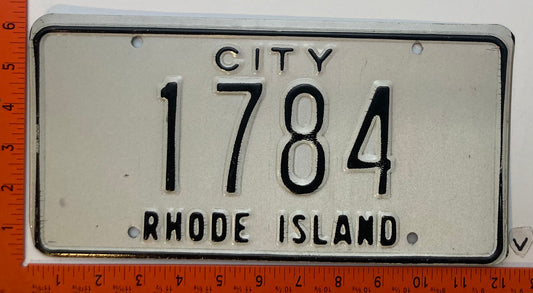 Undated Rhode Island #1784 City License Plate
