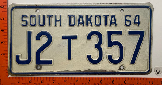 1964 South Dakota #J2T357 Truck License Plate