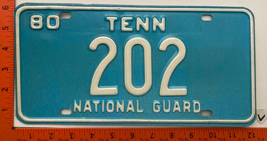 1980 Tennessee #202 National Guard License Plate