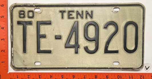 1980 Tennessee #TE-4920 Trailer License Plate