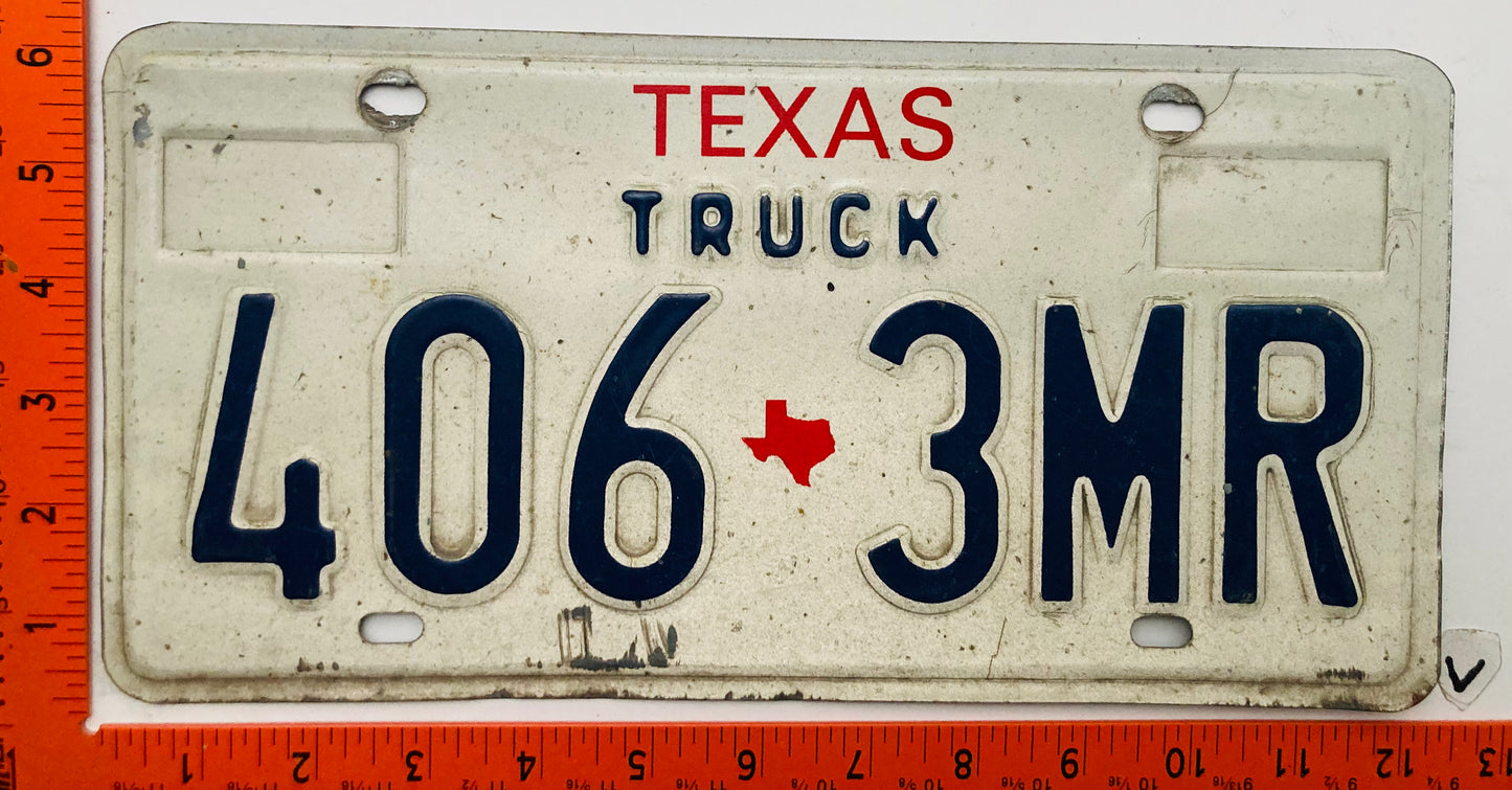 1986 Texas #406 3MR Truck License Plate