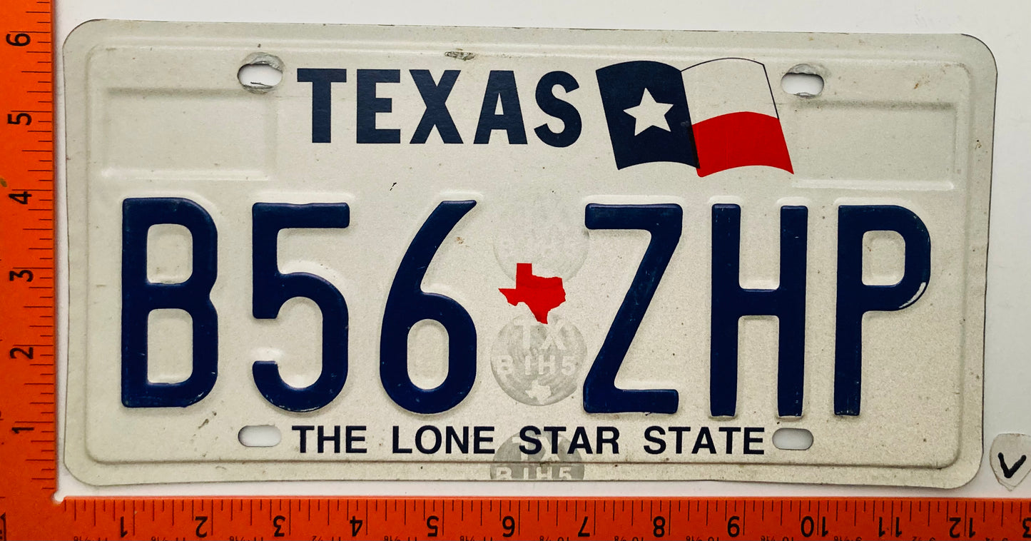1998 Texas #B56 ZHP Passenger License Plate