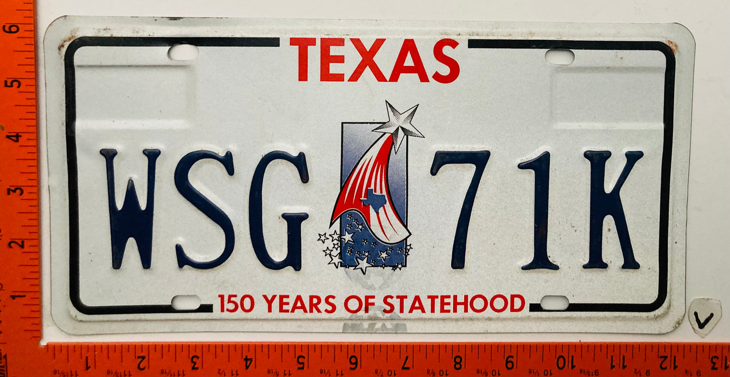 1995 Texas #WSG 71K Passenger License Plate