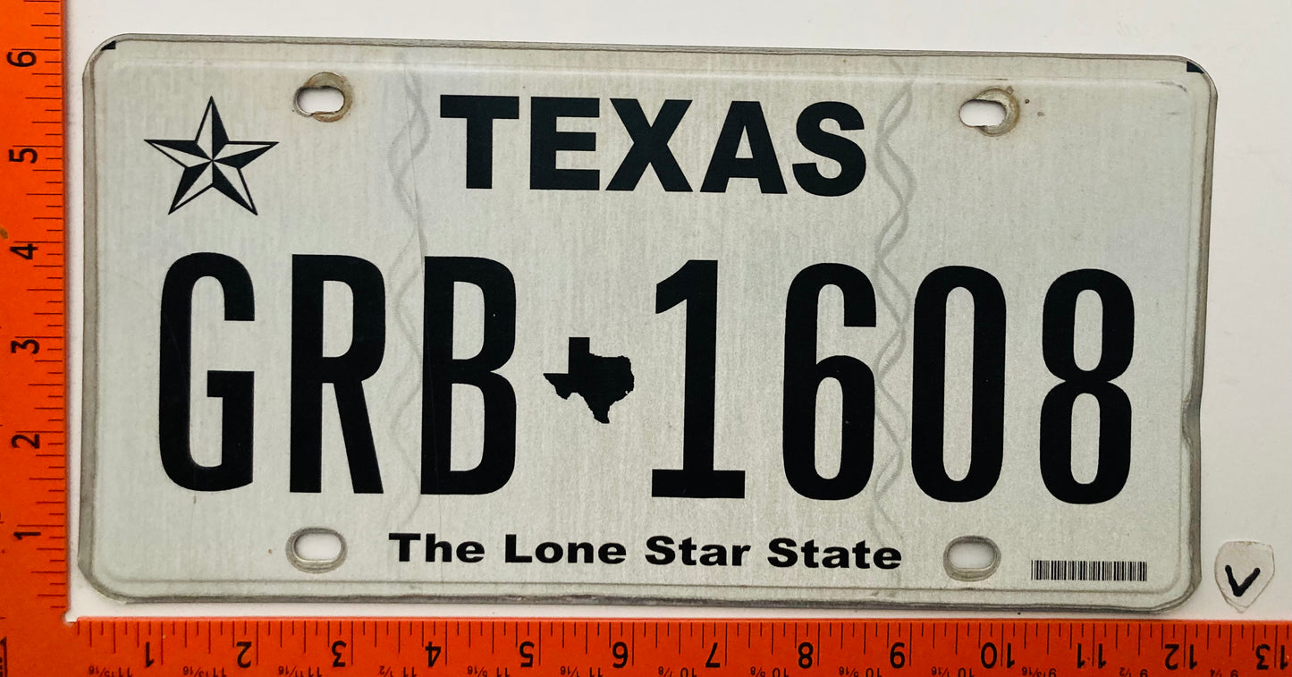 2012 Texas #GRB 1608 Passenger License Plate