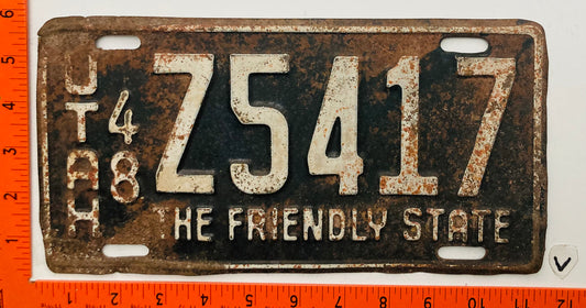 1948 Utah #Z5417 Passenger License Plate