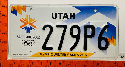 2002 Utah #279P6 Passenger Olympics License Plate