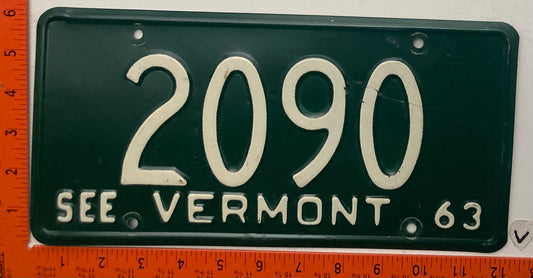 1963 Vermont #2090 Passenger License Plate