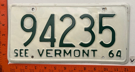 1964 Vermont #94235 Passenger License Plate
