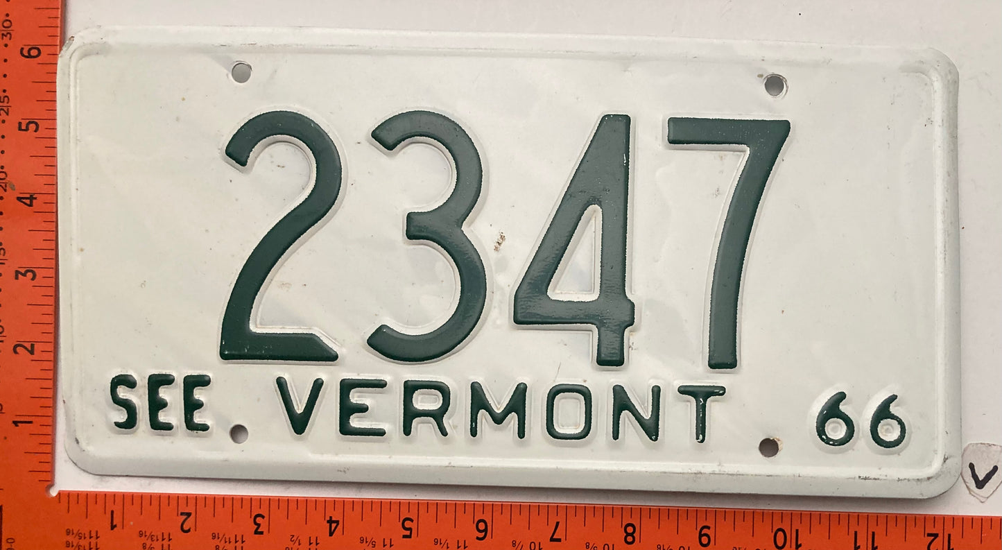 1966 Vermont #2347 Passenger License Plate