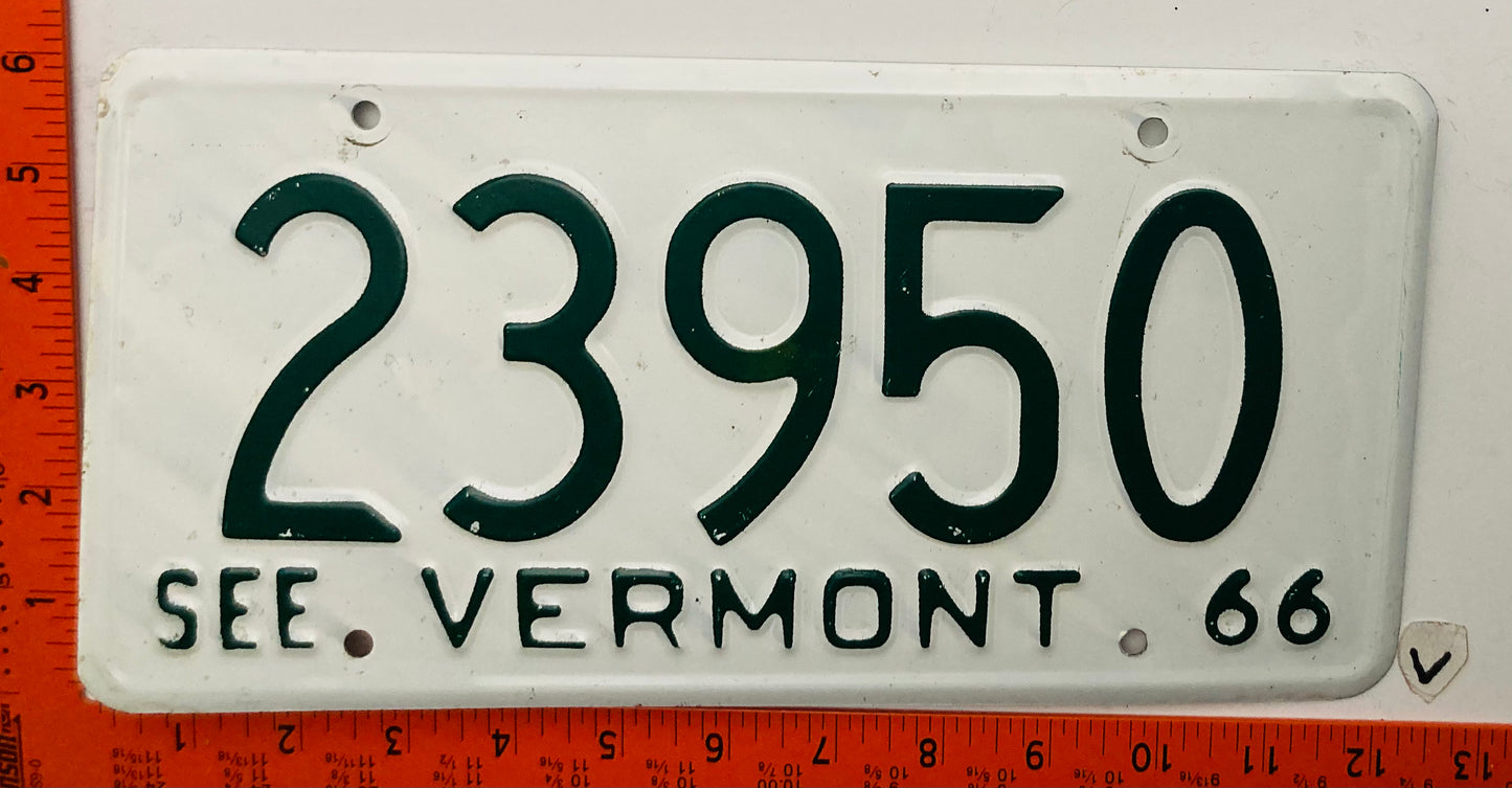 1966 Vermont #23950 Passenger License Plate