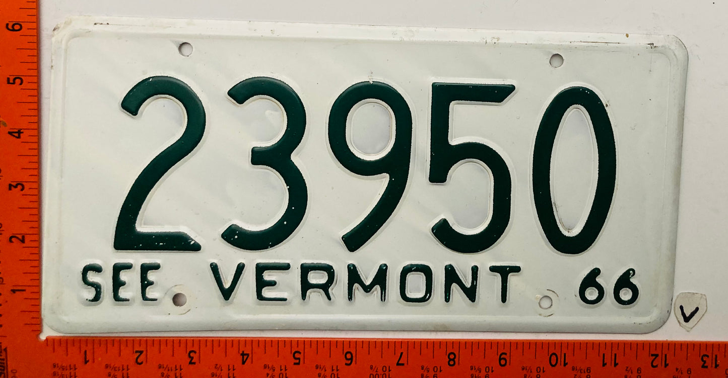 1966 Vermont #23950 Passenger License Plate