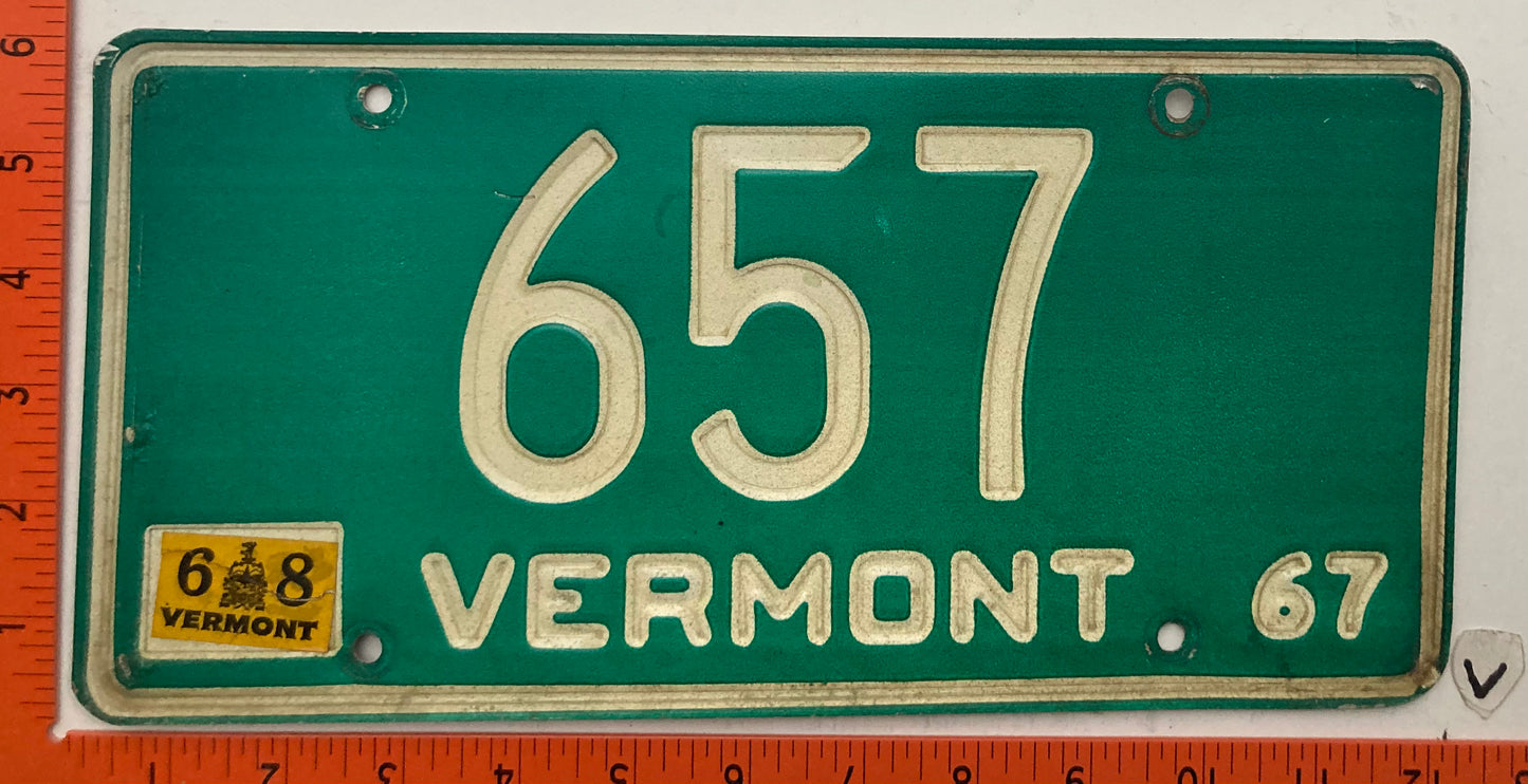 1968 Vermont #657 Passenger License Plate
