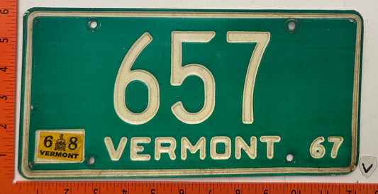 1968 Vermont #657 Passenger License Plate
