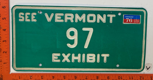 1976 Vermont #97 Exhibit License Plate