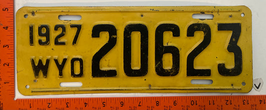 1927 Wyoming #20623 Passenger License Plate