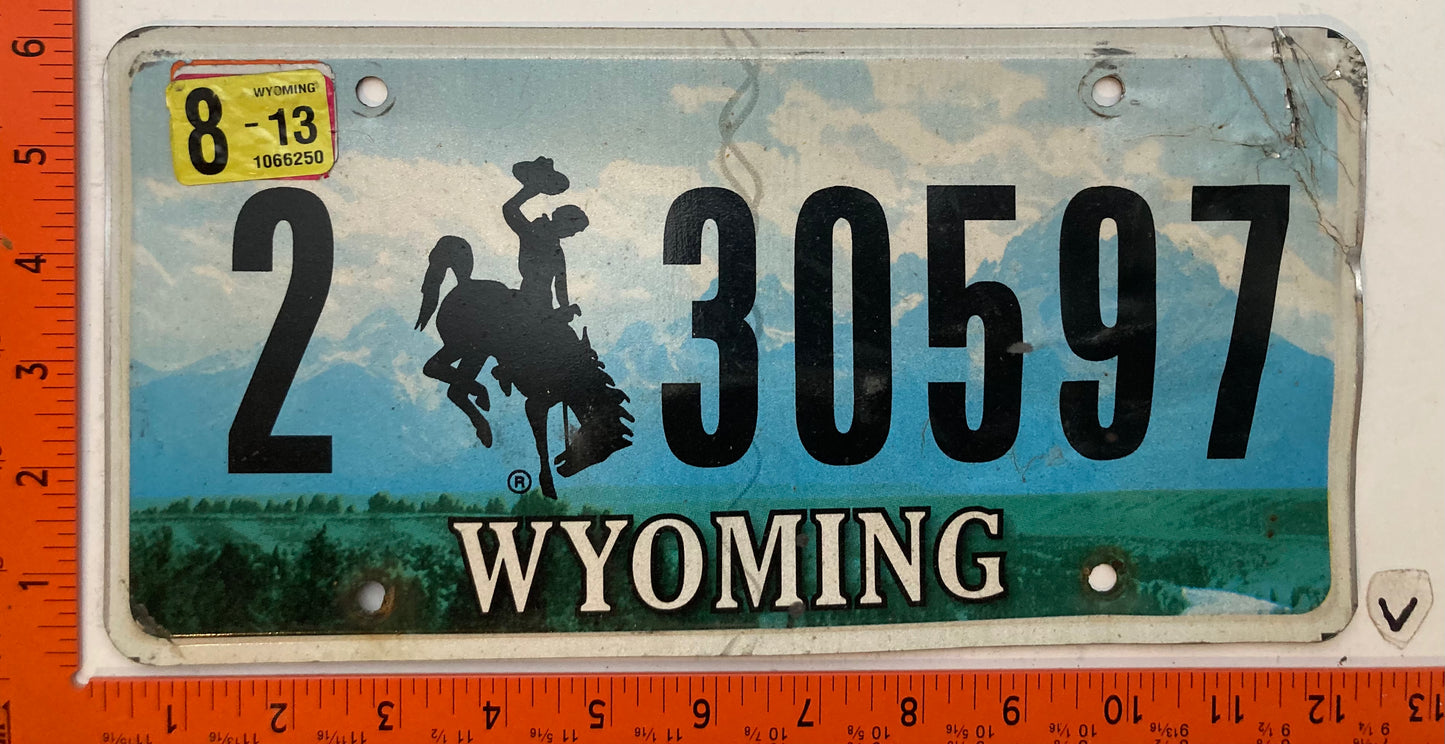 2013 Wyoming #2 30597 Passenger License Plate