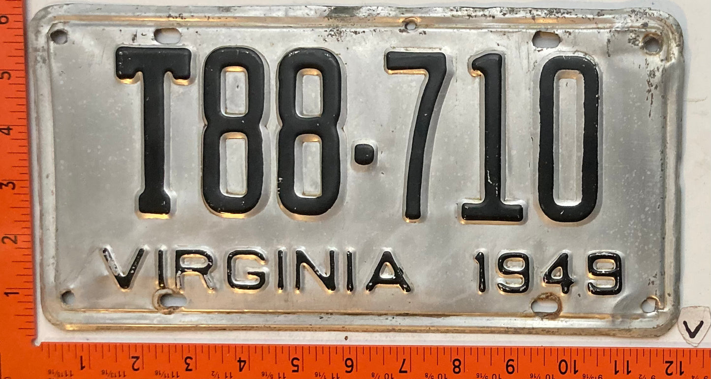 1949 Virginia #T88-710 Truck License Plate
