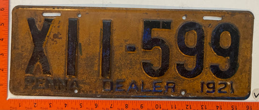 1921 Pennsylvania #X11-599 Dealer License Plate