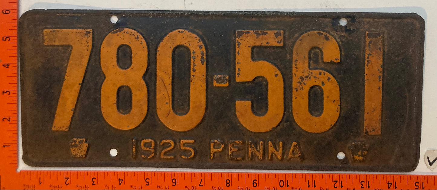 1925 Pennsylvania #780-561 Passenger License Plate
