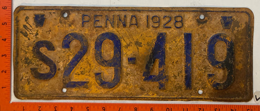 1928 Pennsylvania #S29-419 Truck License Plate