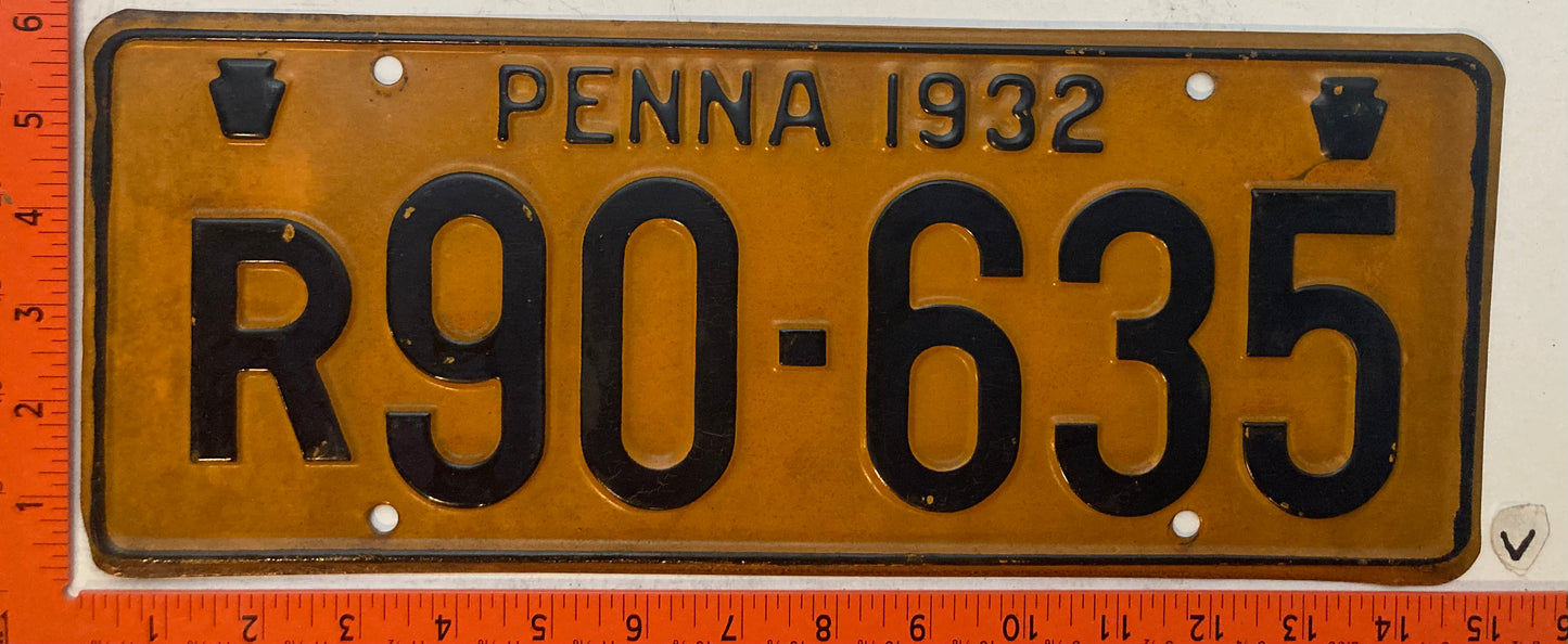 1932 Pennsylvania #R90-635 Truck License Plate