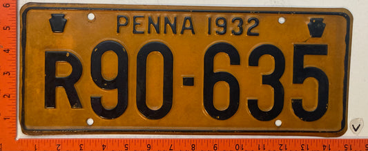 1932 Pennsylvania #R90-635 Truck License Plate