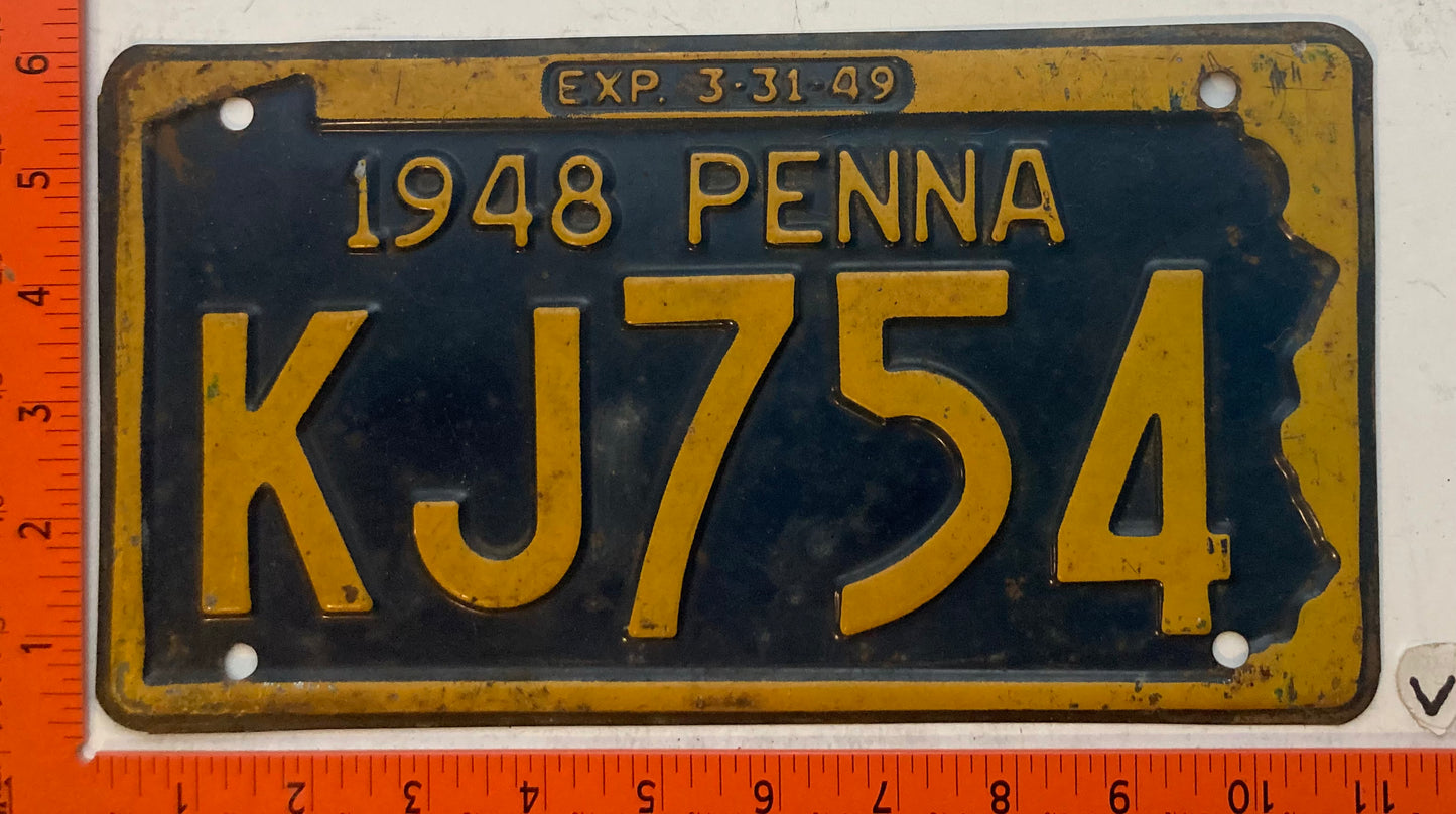 1948 Pennsylvania #KJ754 Passenger License Plate