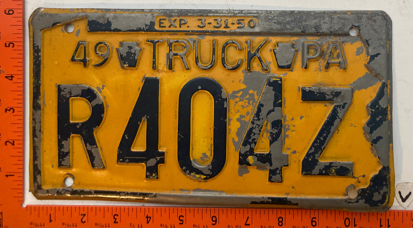 1949 Pennsylvania #R404Z Truck License Plate