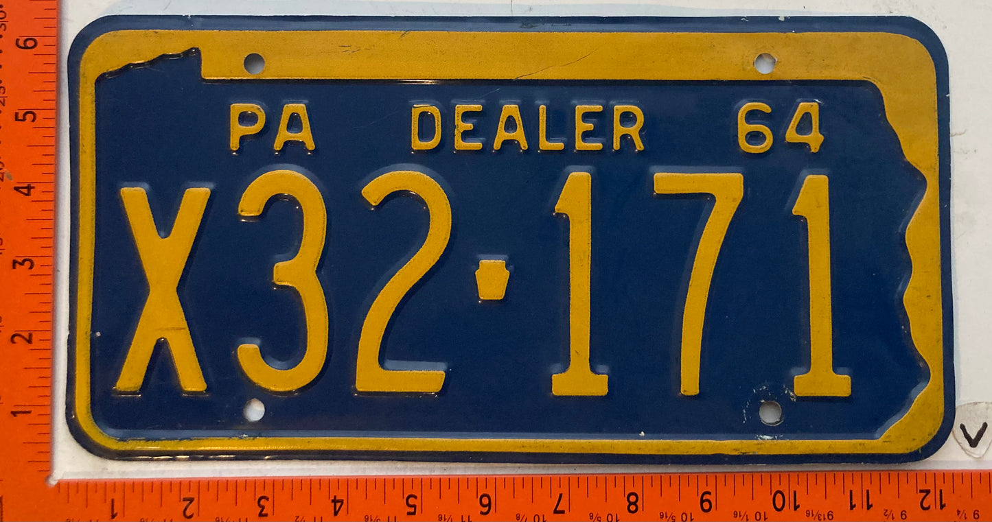 1964 Pennsylvania #X32-171 Dealer License Plate