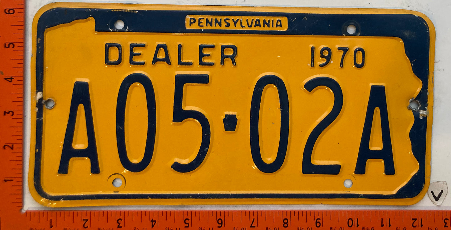 1970 Pennsylvania #A05-02A Dealer License Plate