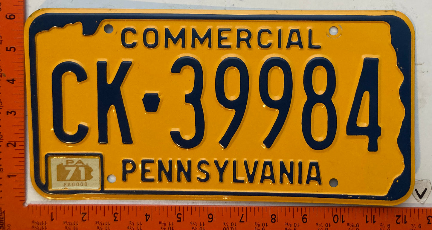 1971 Pennsylvania #CK-39984 Commercial License Plate