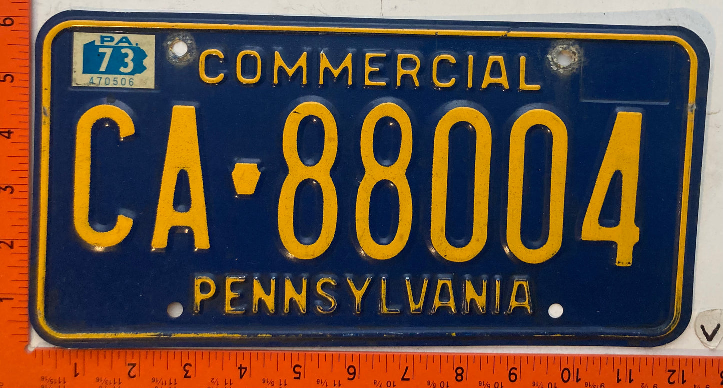 1973 Pennsylvania #CA-88004 Commercial License Plate