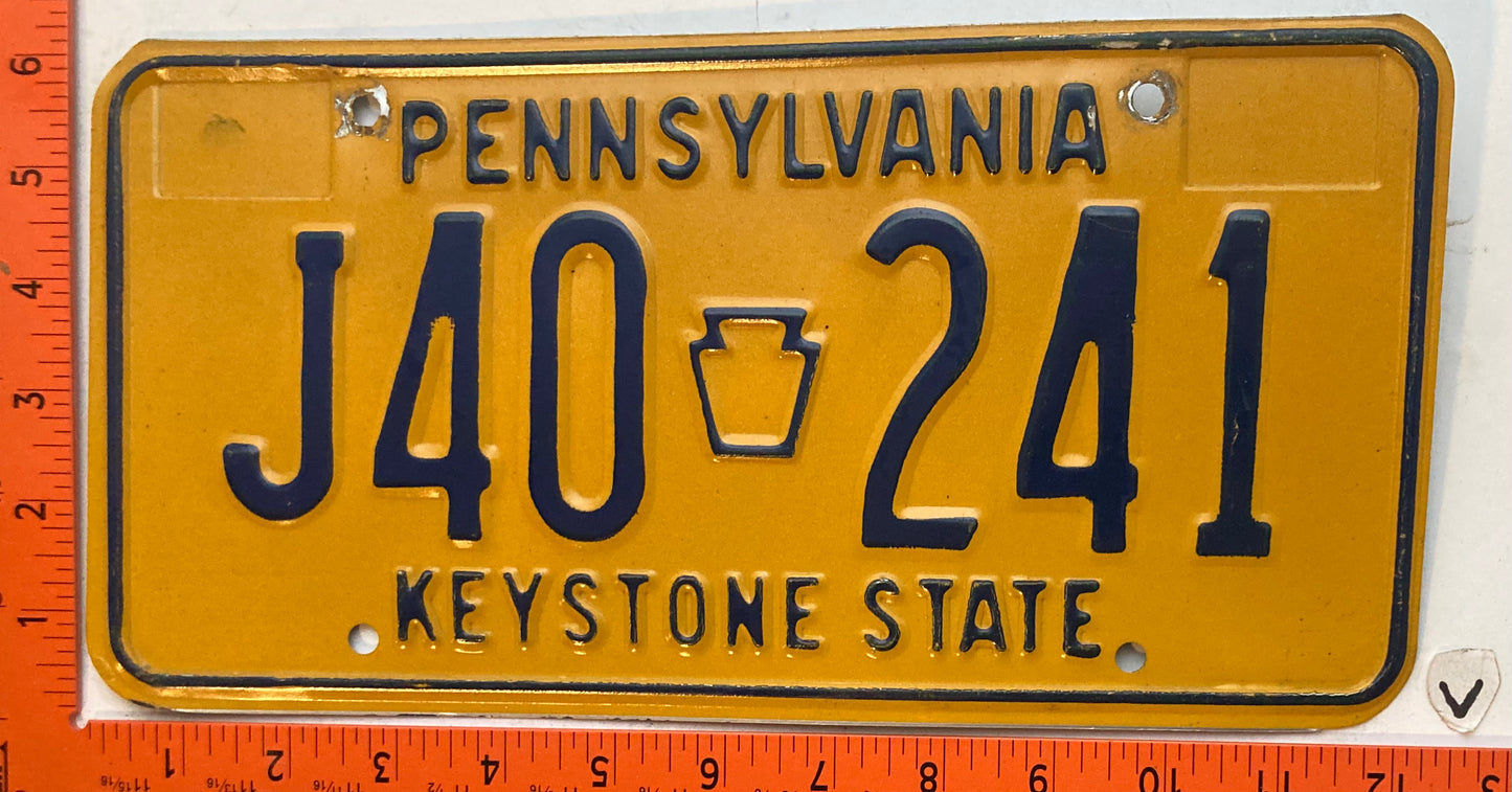 1977 Pennsylvania #J40 241 Passenger License Plate