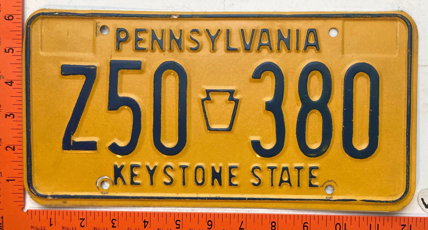 1977 Pennsylvania #Z50 380 Passenger License Plate