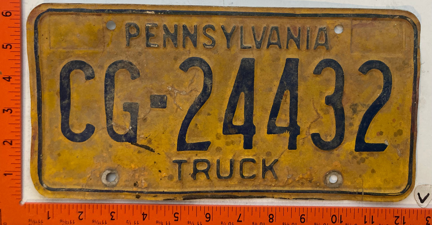 1977 Pennsylvania #CG 24432 Truck License Plate