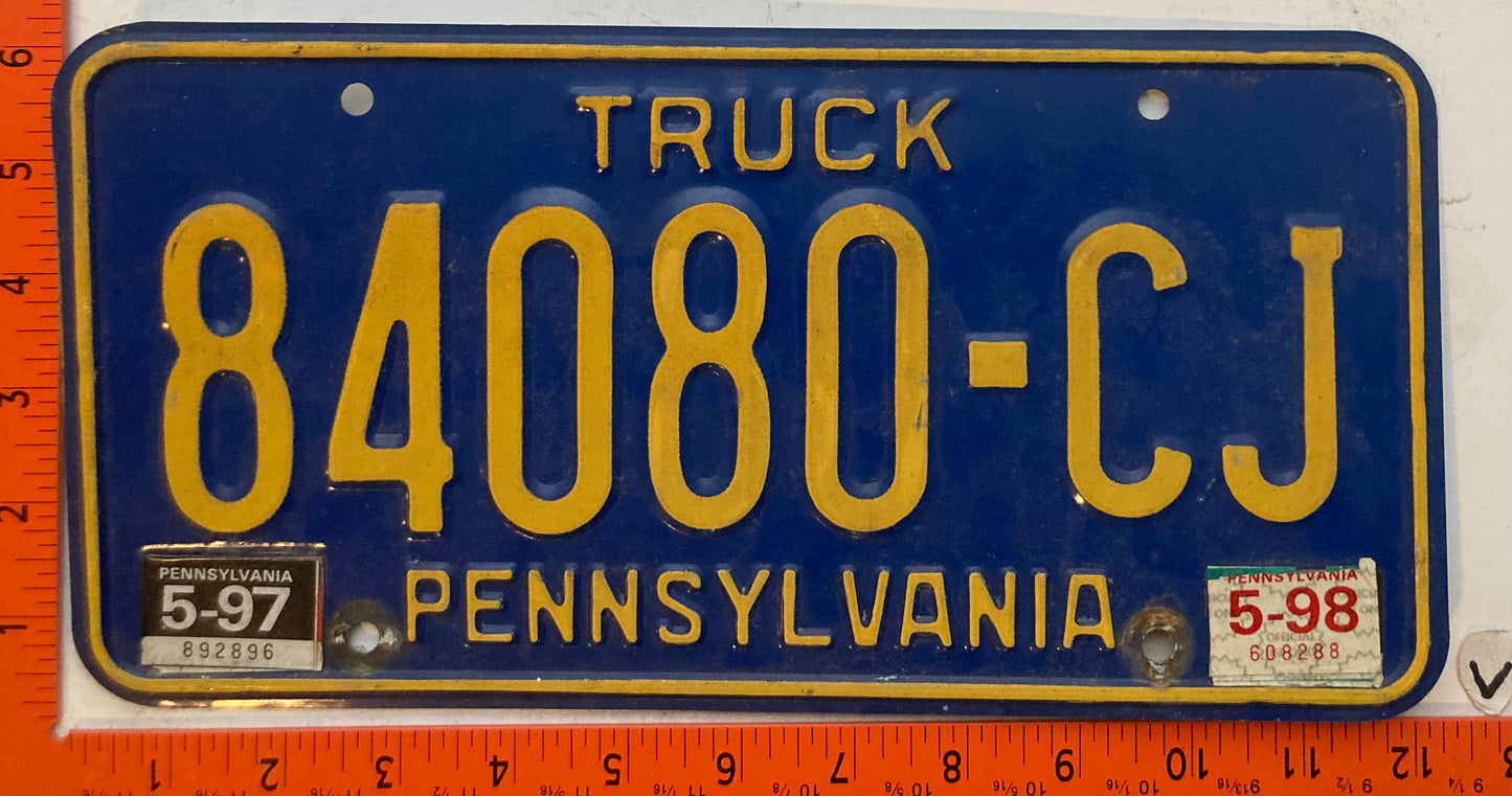 1998 Pennsylvania #84080-CJ Truck License Plate