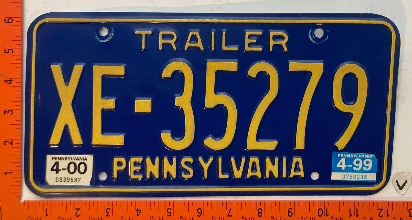 1999/2000 Pennsylvania #XE-35279 Trailer License Plate