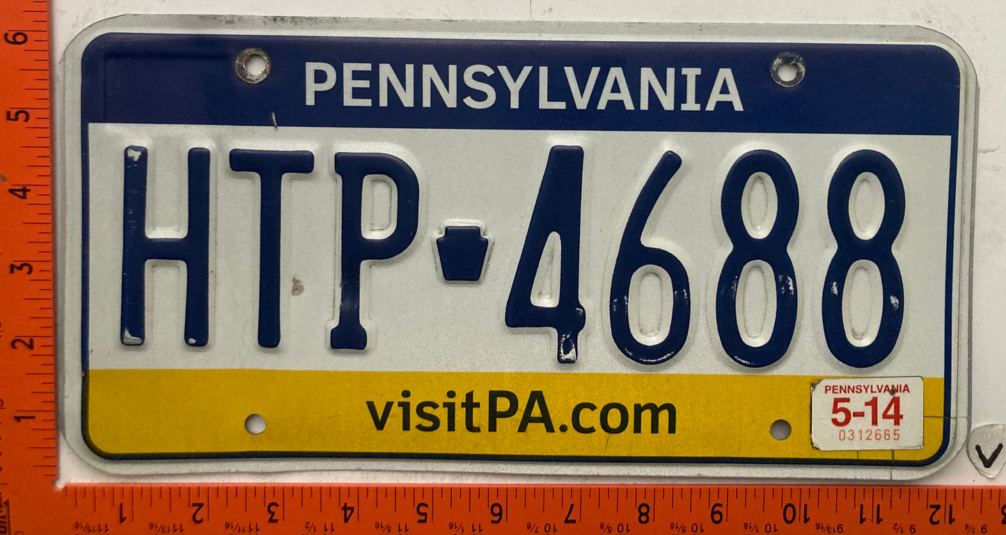 2014 Pennsylvania #HTP-4688 Passenger License Plate