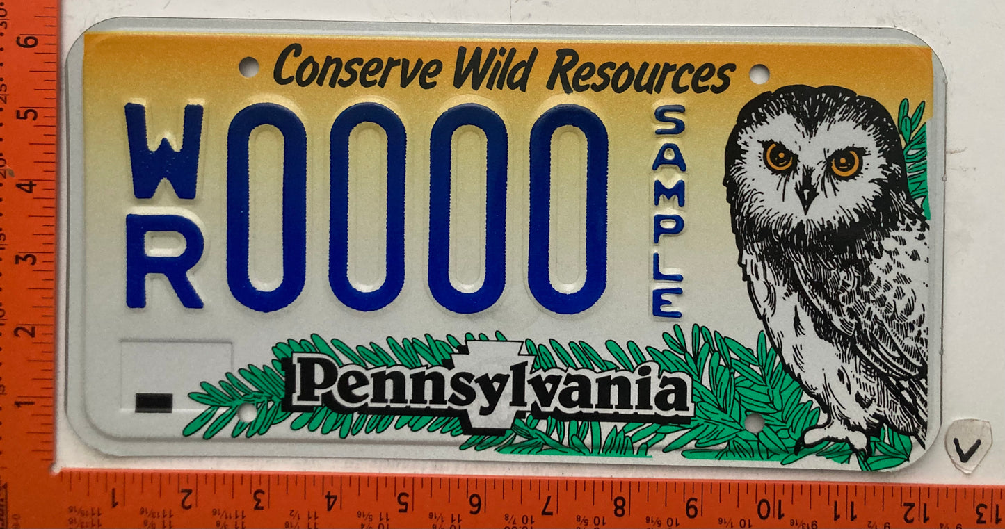 Undated Pennsylvania #W/R 0000 Sample License Plate