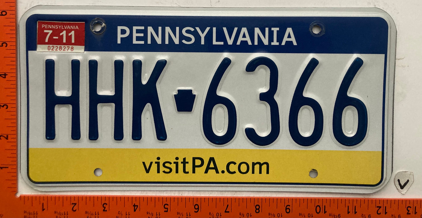 2011 Pennsylvania #HHK-6366 Passenger License Plate