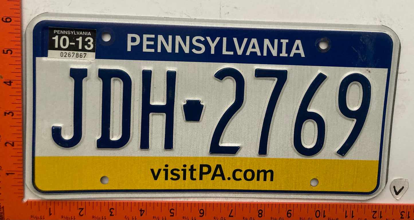 2013 Pennsylvania #JDH-2769 Passenger License Plate
