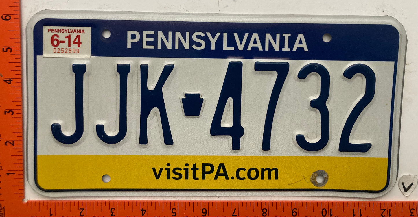 2014 Pennsylvania #JJK-4732 Passenger License Plate