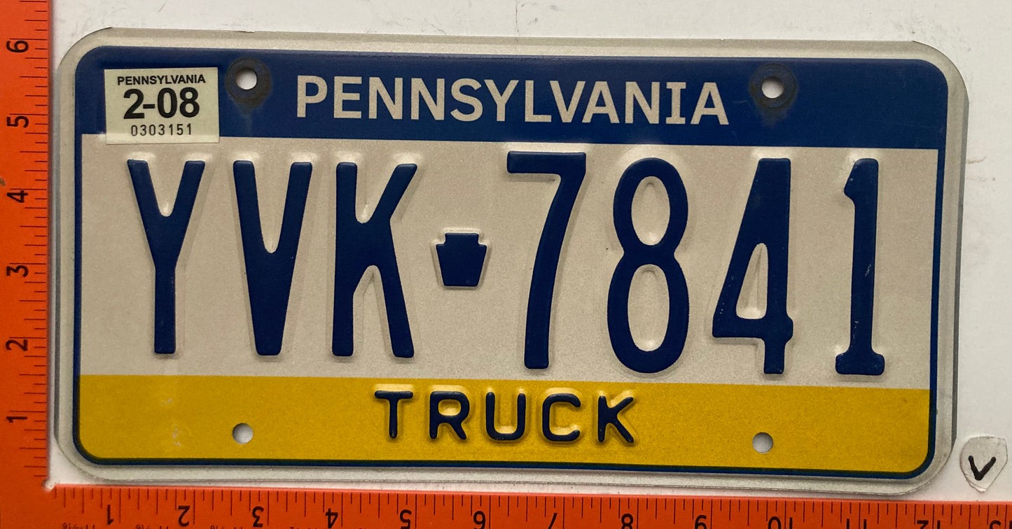 2008 Pennsylvania #YVK 7841 Truck License Plate